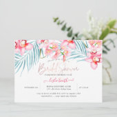 PixDezines Orchid Isle, tropisches Brautparty Einladung (Stehend Vorderseite)
