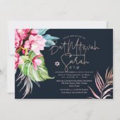 PixDezines Orchid Isle, Watercolor Bat Mitzvah Einladung (Vorderseite)