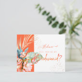 PixDezines Orchid Isle wird Sie .. Bridesmaid Einladung (Stehend Vorderseite)