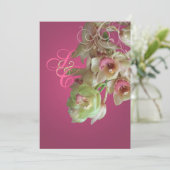PixDezines Orchid + Ornamental Geblüht 12x18 Einladung (Stehend Vorderseite)