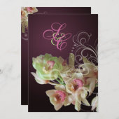 PixDezines Orchid + Ornamental Geblüht Einladung (Vorne/Hinten)