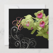 PixDezines Orchid+Zierfarben Geblüht+diy Einladung (Vorderseite)