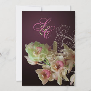 PixDezines Orchidee + Ornamentale Verzierung Einladung