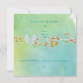 PixDezines Original Love Vögel auf Wasserfarbe Einladung (Rückseite)