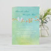 PixDezines Original Love Vögel auf Wasserfarbe Einladung (Stehend Vorderseite)