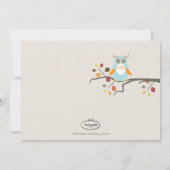 PixDezines-owl-Fotovorlage Geburtsankündigung Ankündigung (Rückseite)