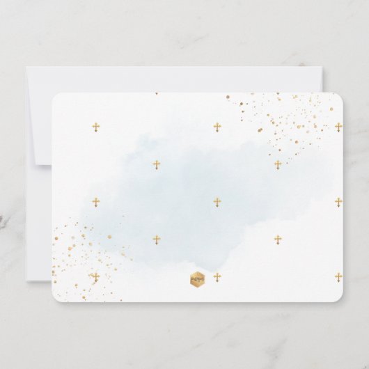 PixDezines Pale Blue Watercolor Dekodierung Einladung (Rückseite)