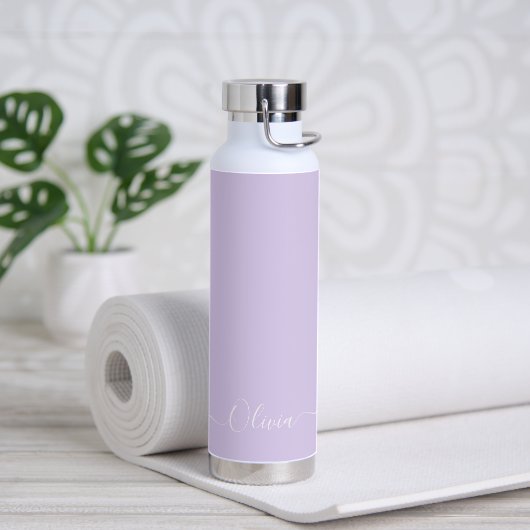 PixDezines Pale Lilac Lila DIY-Farbmonogramm Trinkflasche (Yoga)