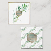 PixDezines PALM FRONDS, GREENERY Quadratische Visitenkarte (Vorne/Hinten)