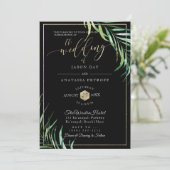 PixDezines Palm Fronds+Honeycomb Einladung (Stehend Vorderseite)