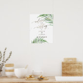 PixDezines PALM FRONDS WELCOME SIGN Poster (Küche)