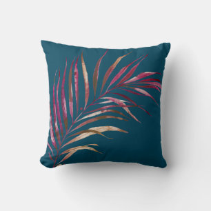 PixDezines Palmfronds, Bordeaux+Rose Gold Kissen