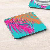 PixDezines Palmfronten/DIY Hintergrundfarbe Getränkeuntersetzer (Linke Seite)