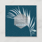 PixDezines PALMS, DUSTLICHES LICHT BLAU Quadratische Visitenkarte (Rückseite)