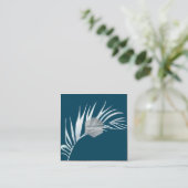 PixDezines PALMS, DUSTLICHES LICHT BLAU Quadratische Visitenkarte (Stehend Vorderseite)