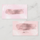 PixDezines Palms+Imitats Rose Gold Pinsel Visitenkarte (Vorne/Hinten)
