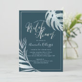 PixDezines Palms+Platinum Brautparty Einladung (Stehend Vorderseite)