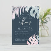 PixDezines Palms+Platinum Paare Dusche Einladung (Stehend Vorderseite)