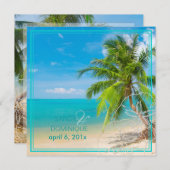 PixDezines Paradise/Tropischer Strand/Palmen Einladung (Vorne/Hinten)