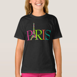 PixDezines paris, Eiffelturm/DIY-Schriftart+Farbe T-Shirt