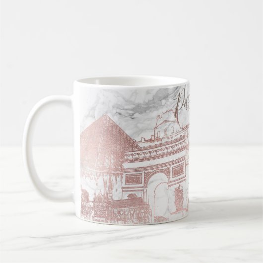 PixDezines PARIS in IMITATEN ROSE GOLD+MARBLE Kaffeetasse (Links)