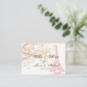 PixDezines PARIS PINK EIFFEL TOWER+WISHES+RAT Hinweiskarte (Stehend Vorderseite)