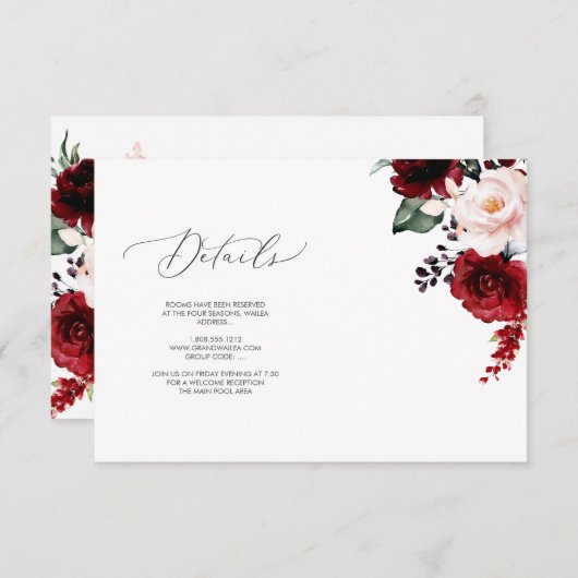 PixDezines Passionate Blooms DETAILS CARDS Einladung (Vorne/Hinten)