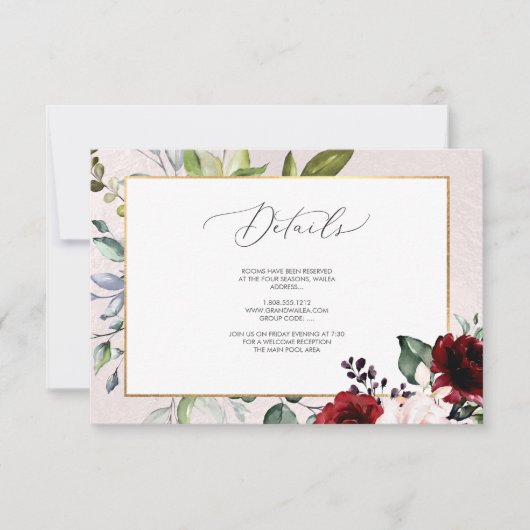 PixDezines Passionate Blooms DETAILS CARDS Einladung (Vorderseite)