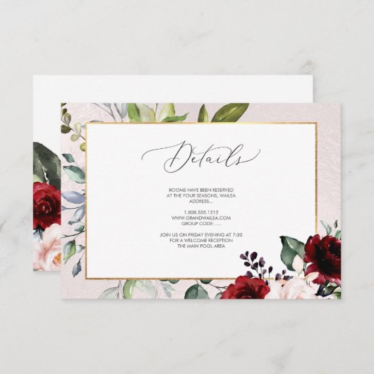 PixDezines Passionate Blooms DETAILS CARDS Einladung (Vorne/Hinten)
