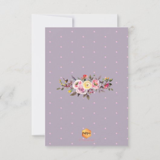 PixDezines Pastel Rose Kinderdusche Einladung (Rückseite)