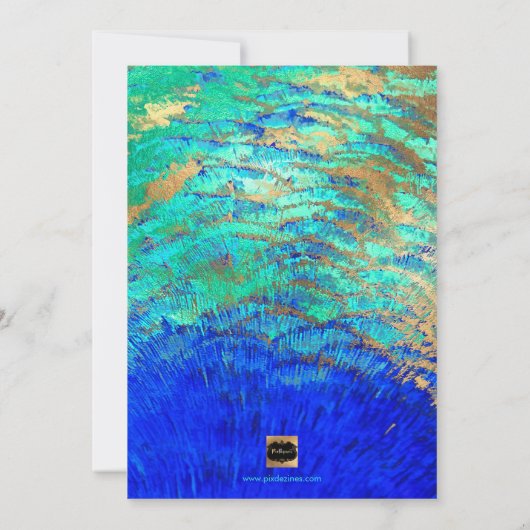 PixDezines Peacock Brautparty+Imitats Gold Einladung (Rückseite)