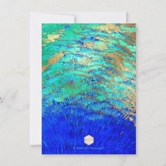 PixDezines Peacock Brautparty+Imitats Gold Einladung (Rückseite)