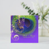 PixDezines Peacock Eye+filigree Wirbel/Tagesevent! Einladung (Stehend Vorderseite)