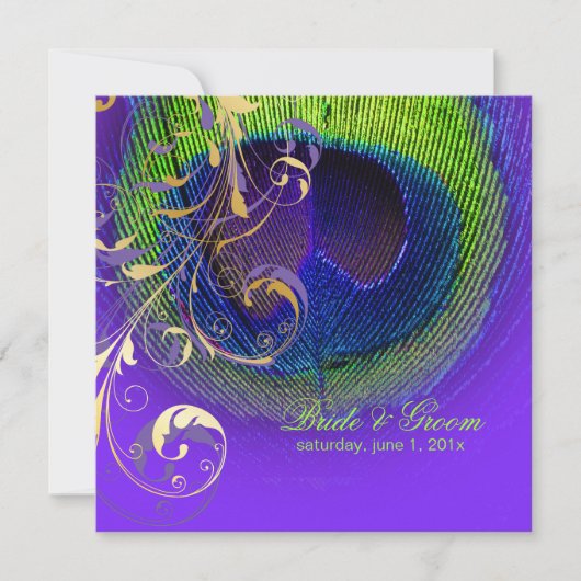 PixDezines Peacock Eye+filigree Wirbel/Tagesevent! Einladung (Vorderseite)