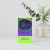 PixDezines Peacock eye/lila+Kobalt+Neon grün Visitenkarte (Stehend Vorderseite)