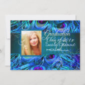 PixDezines Peacock Feather Abschluss Einladung (Vorderseite)