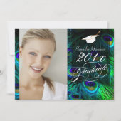 PixDezines Peacock Feather Abschluss Einladung (Vorderseite)