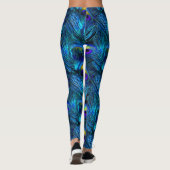 PixDezines Peacock Feather/Cobalt/Aqua Leggings (Rückseite)