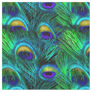 PixDezines Peacock Feather/Cobalt/Aqua Stoff