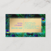 PixDezines Peacock Feather/Cobalt/Aqua Visitenkarte (Rückseite)