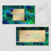 PixDezines Peacock Feather/Cobalt/Aqua Visitenkarte (Vorne/Hinten)