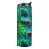 PixDezines Peacock Feather Cobalt Blue Thermosbecher (Nach links gedreht)