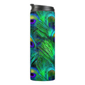 PixDezines Peacock Feather Cobalt Blue Thermosbecher (Nach rechts gedreht)