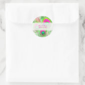 PixDezines Peacock Feather/Diyfont-Farbe Runder Aufkleber (Tasche)