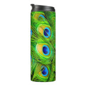 PixDezines Peacock Feather Electric Lime Green Thermosbecher (Nach rechts gedreht)