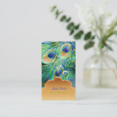 PixDezines Peacock feather+filigree Wirbel Visitenkarte (Stehend Vorderseite)