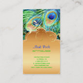 PixDezines Peacock feather+filigree Wirbel Visitenkarte (Rückseite)