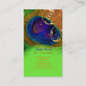 PixDezines Peacock feather+filigree Wirbel Visitenkarte (Rückseite)