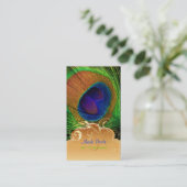 PixDezines Peacock feather+filigree Wirbel Visitenkarte (Stehend Vorderseite)