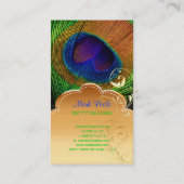 PixDezines Peacock feather+filigree Wirbel Visitenkarte (Rückseite)